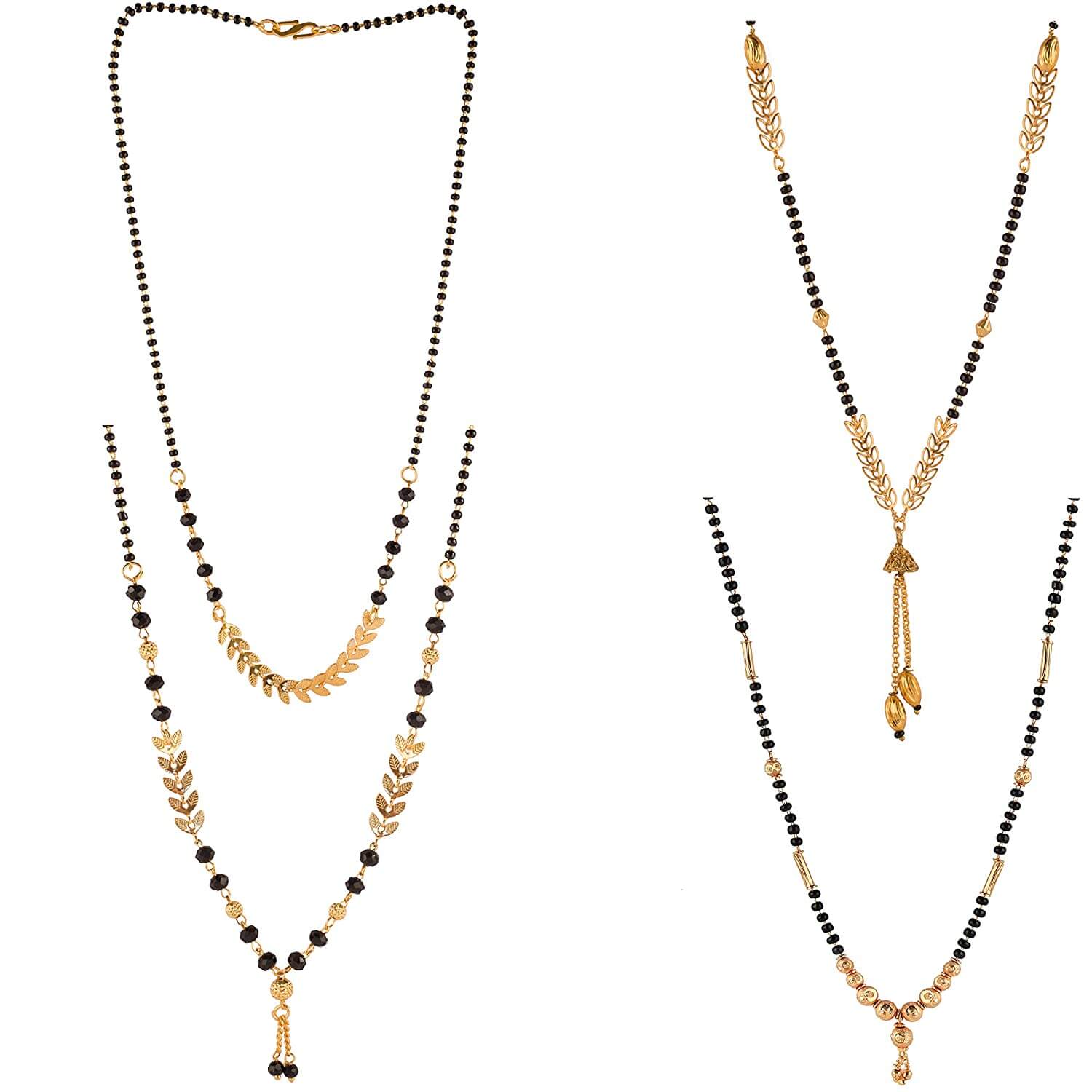 Gold Plated Combo of 4 Mangalsutra Necklace Pendant Tanmaniya